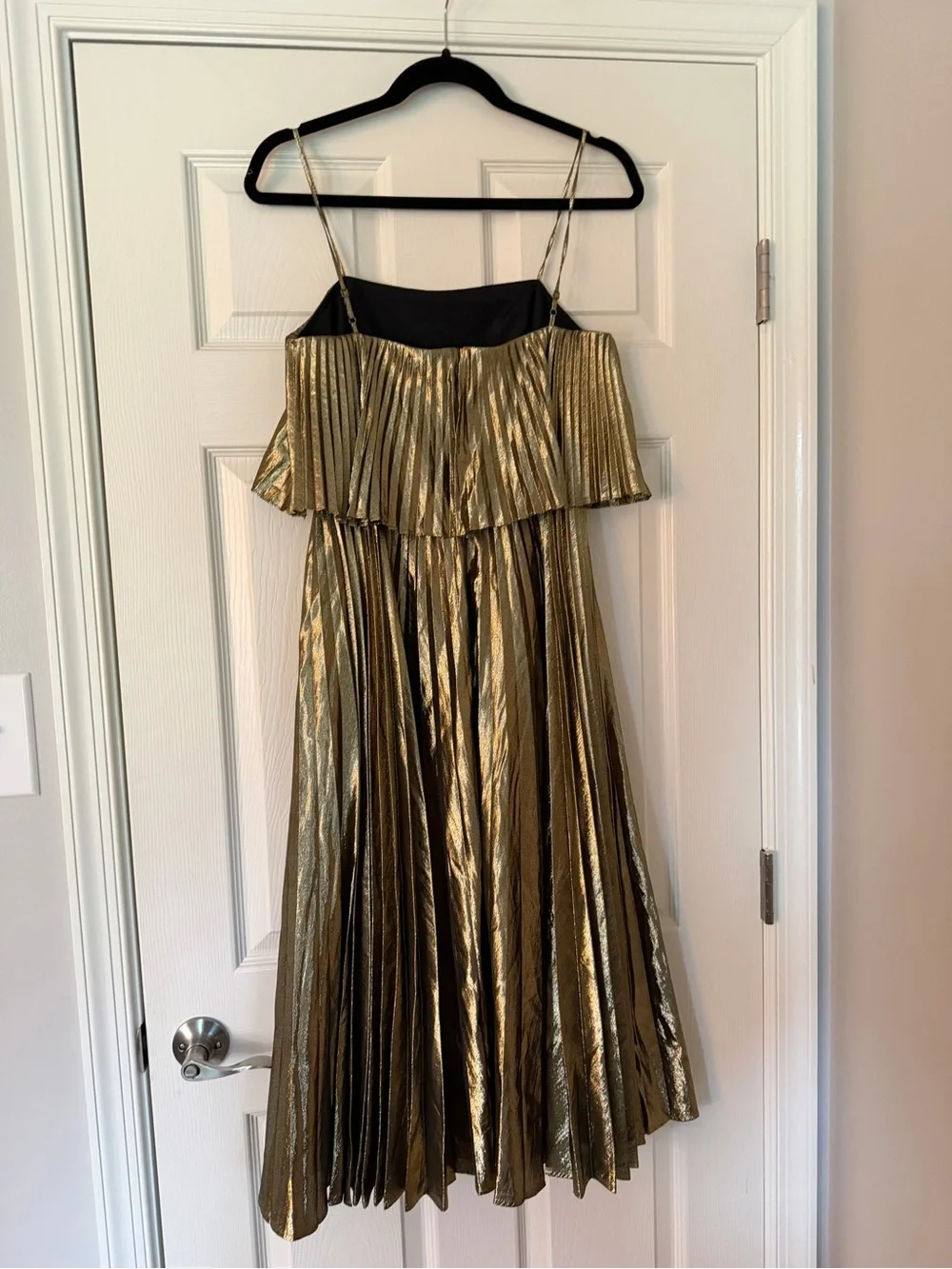 J Crew Metallic Gold women’s ' Party Dress with Spaghetti Straps
